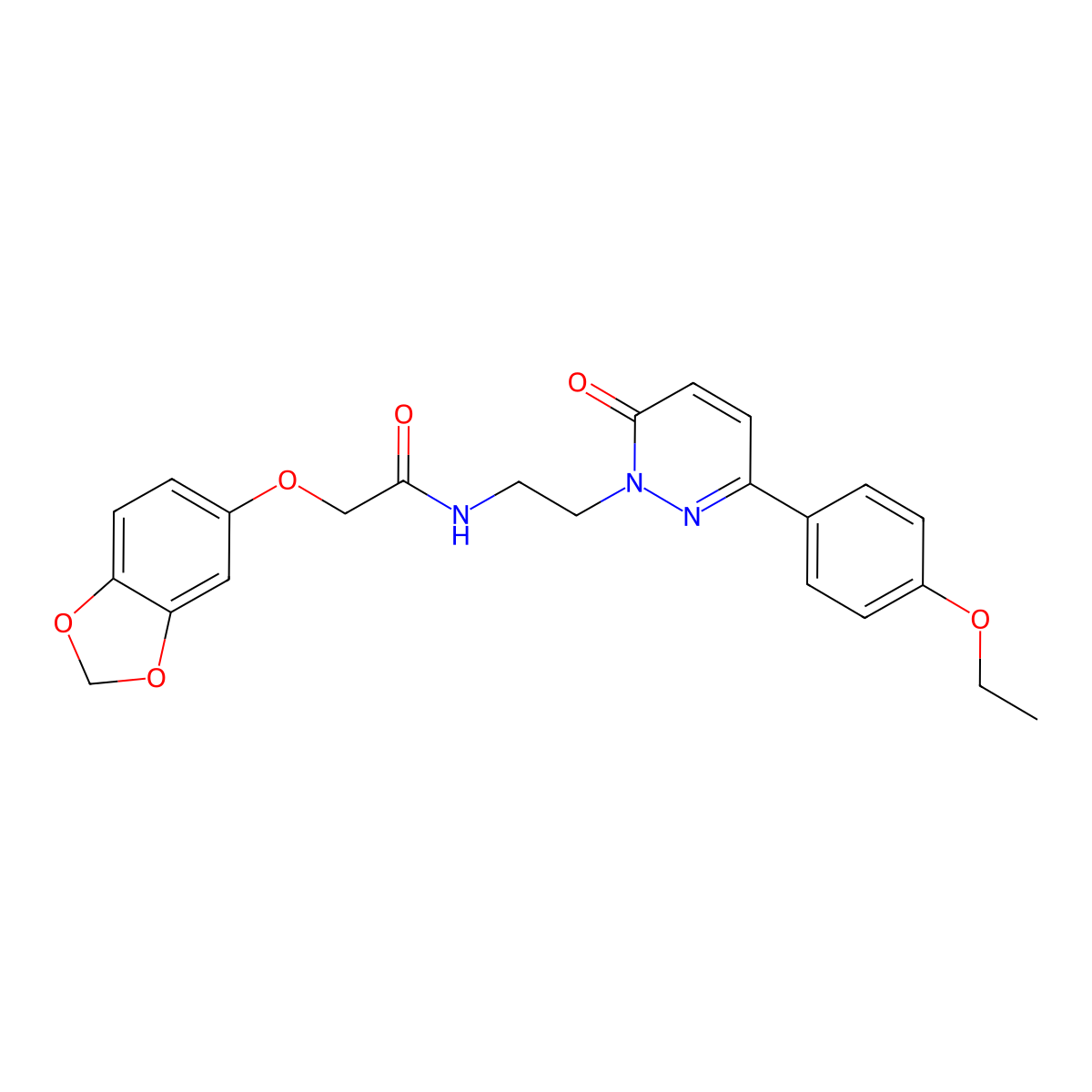 2-(benzo[d][1,3]dioxol-5-yloxy)-N-(2-(3-(4-ethoxyphenyl)-6-oxopyridazin-1(6H)-yl)ethyl)acetamide molecular structure, CAS 1049289-95-3