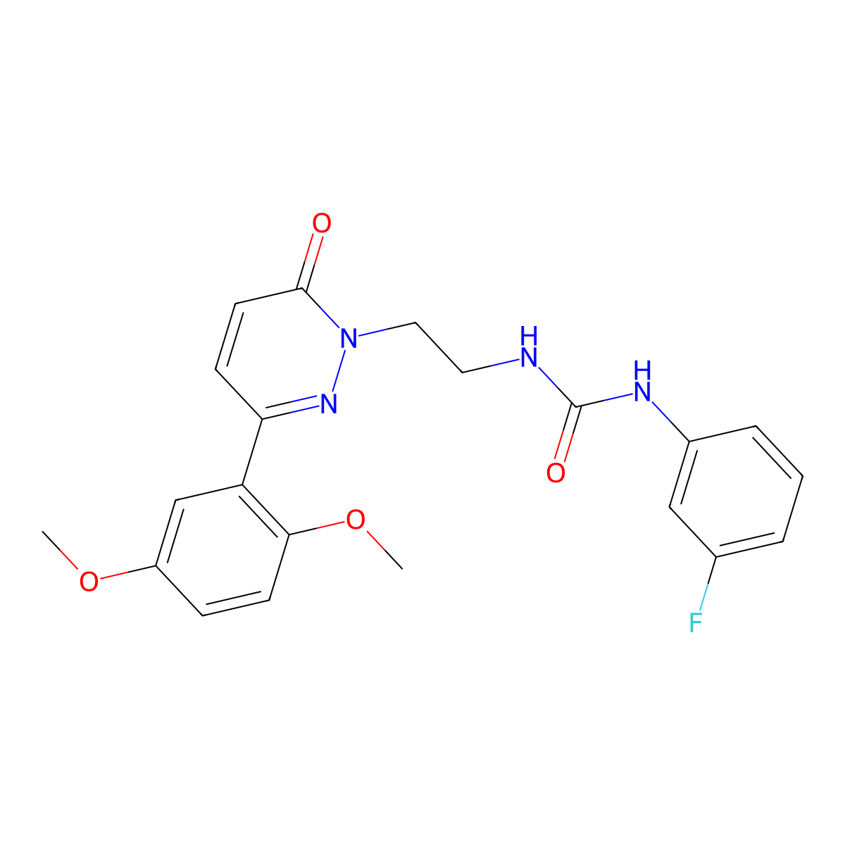 3-{2-[3-(2,5-Dimethoxyphenyl)-6-oxo-1,6-dihydropyridazin-1-yl]ethyl}-1-(3-fluorophenyl)urea molecular structure, CAS 1049290-21-2