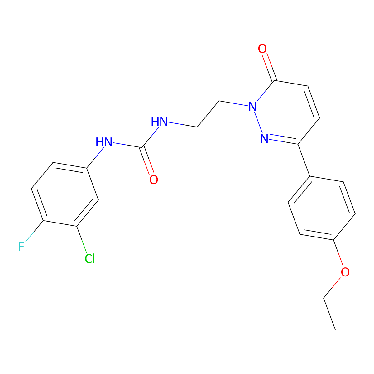 1-(3-chloro-4-fluorophenyl)-3-(2-(3-(4-ethoxyphenyl)-6-oxopyridazin-1(6H)-yl)ethyl)urea molecular structure, CAS 1049291-23-7