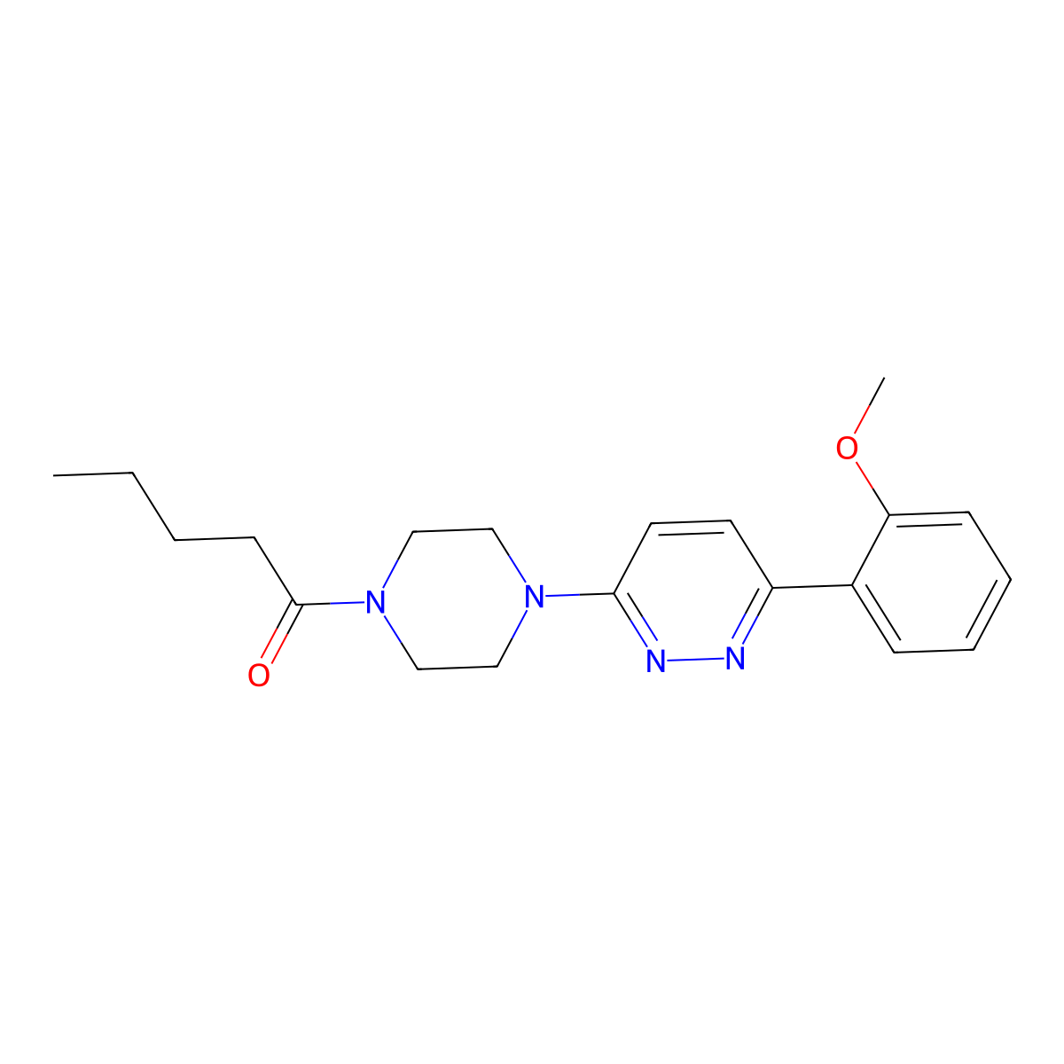 1-{4-[6-(2-Methoxyphenyl)pyridazin-3-yl]piperazin-1-yl}pentan-1-one molecular structure, CAS 1049292-32-1