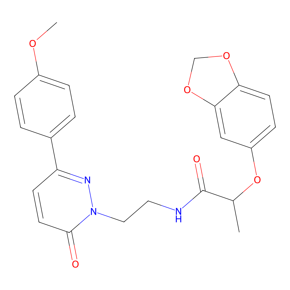 2-(benzo[d][1,3]dioxol-5-yloxy)-N-(2-(3-(4-methoxyphenyl)-6-oxopyridazin-1(6H)-yl)ethyl)propanamide molecular structure, CAS 1049293-06-2