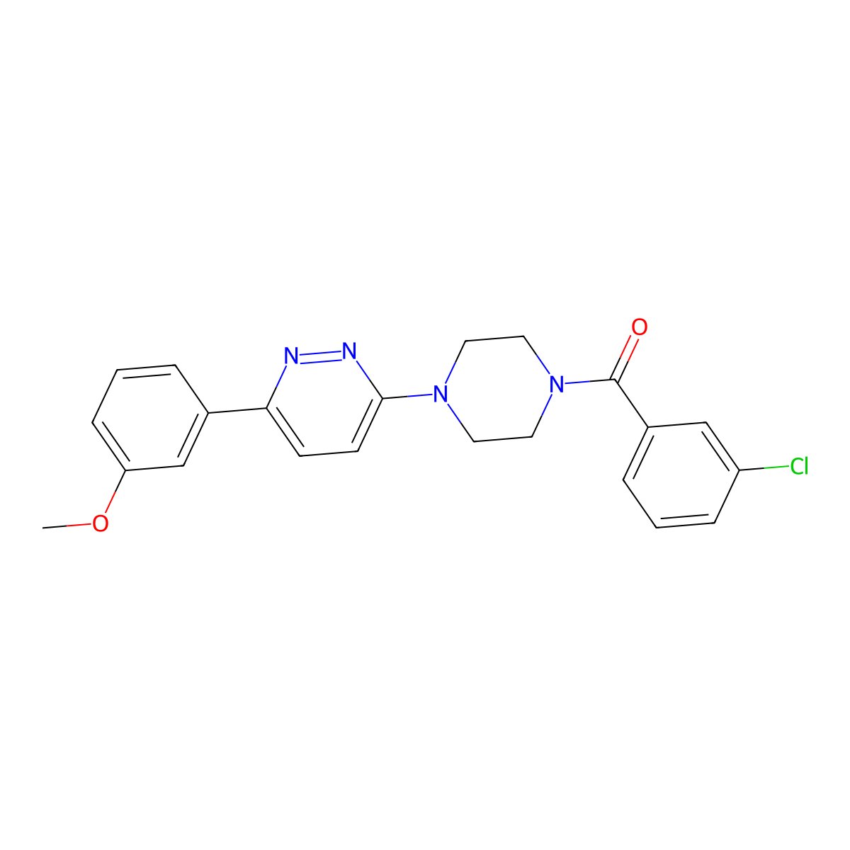 3-[4-(3-Chlorobenzoyl)piperazin-1-yl]-6-(3-methoxyphenyl)pyridazine molecular structure, CAS 1049294-19-0