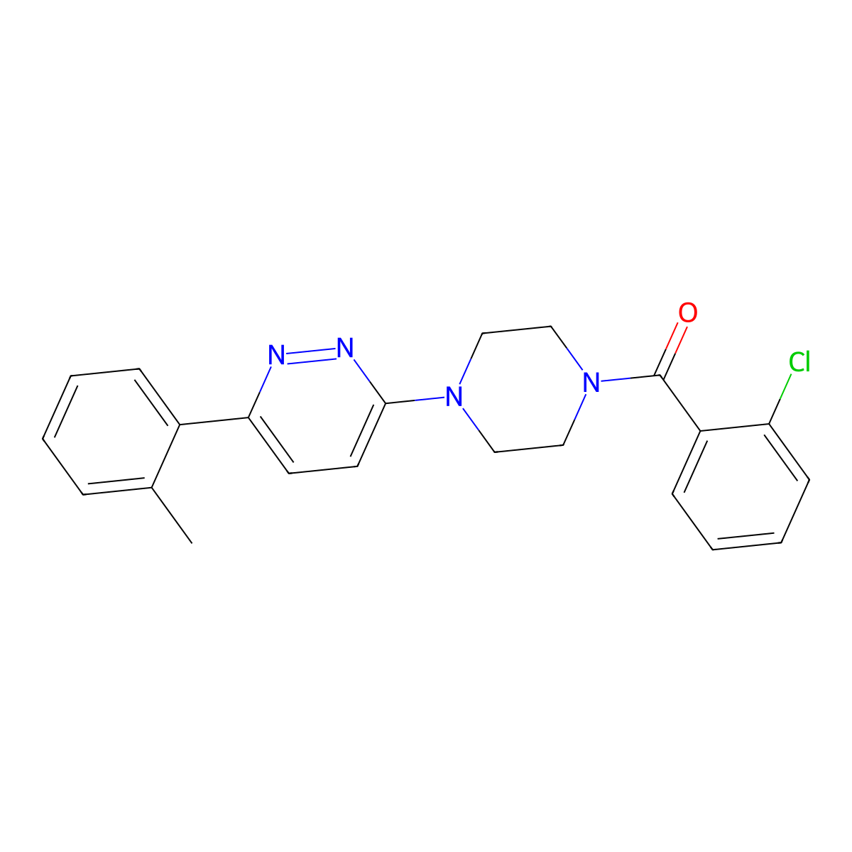 3-[4-(2-Chlorobenzoyl)piperazin-1-yl]-6-(2-methylphenyl)pyridazine molecular structure, CAS 1049297-93-9