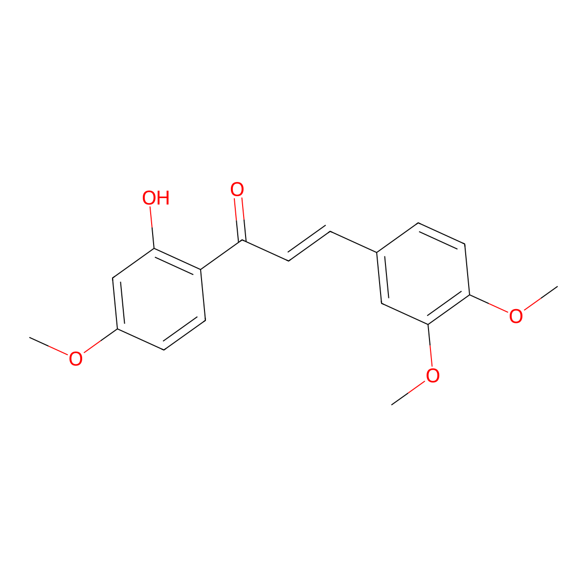 2'-Hydroxy-3,4,4'-trimethoxychalcone molecular structure, CAS 10493-06-8