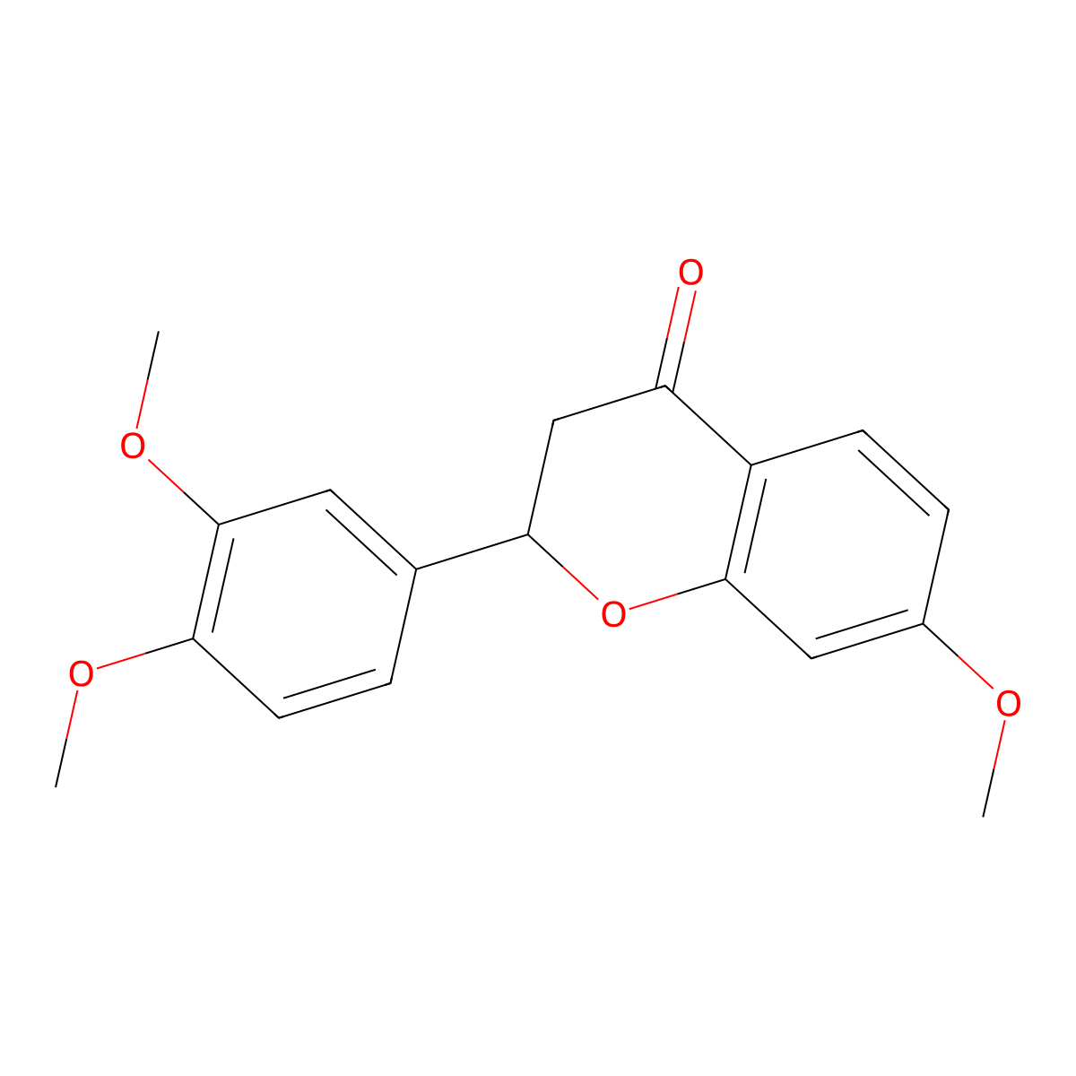 2-(3,4-dimethoxyphenyl)-7-methoxy-2,3-dihydro-4H-chromen-4-one molecular structure, CAS 10493-09-1