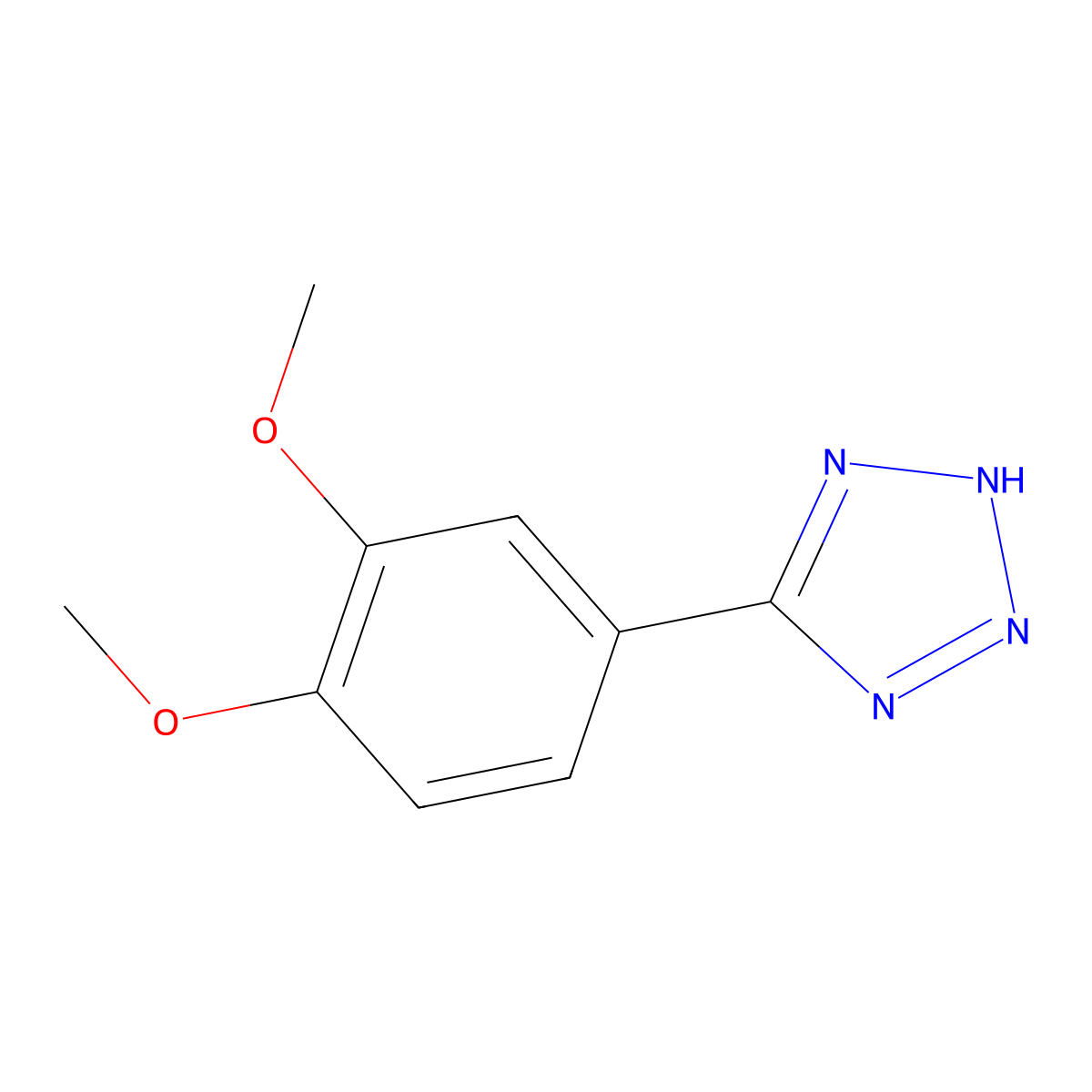 5-(3,4-dimethoxyphenyl)-1H-1,2,3,4-tetrazole molecular structure, CAS 10493-27-3