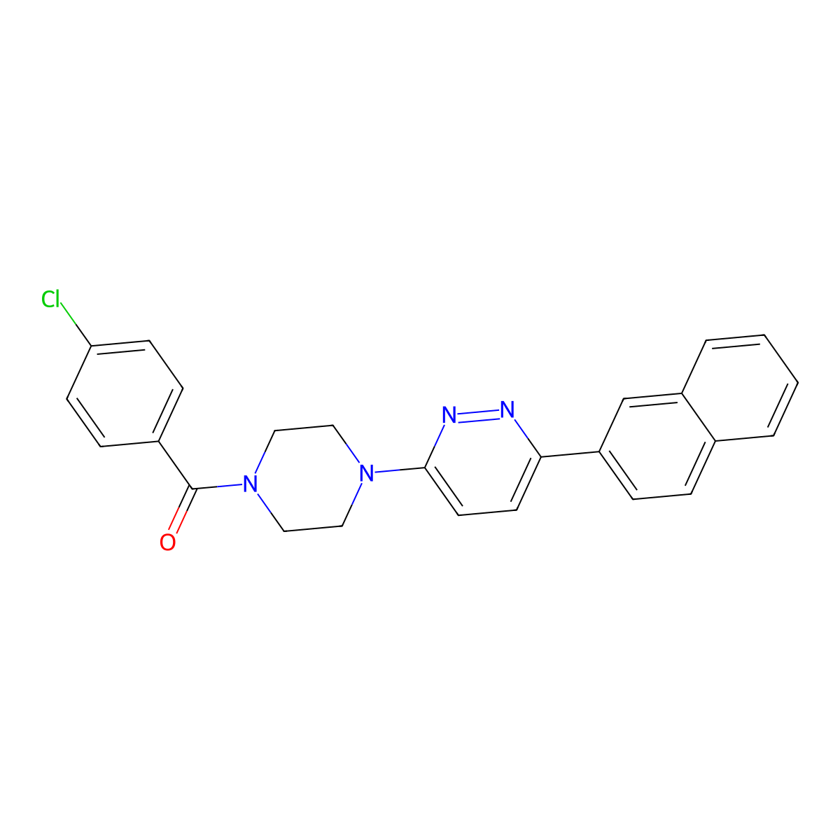 3-[4-(4-Chlorobenzoyl)piperazin-1-yl]-6-(naphthalen-2-yl)pyridazine molecular structure, CAS 1049302-06-8