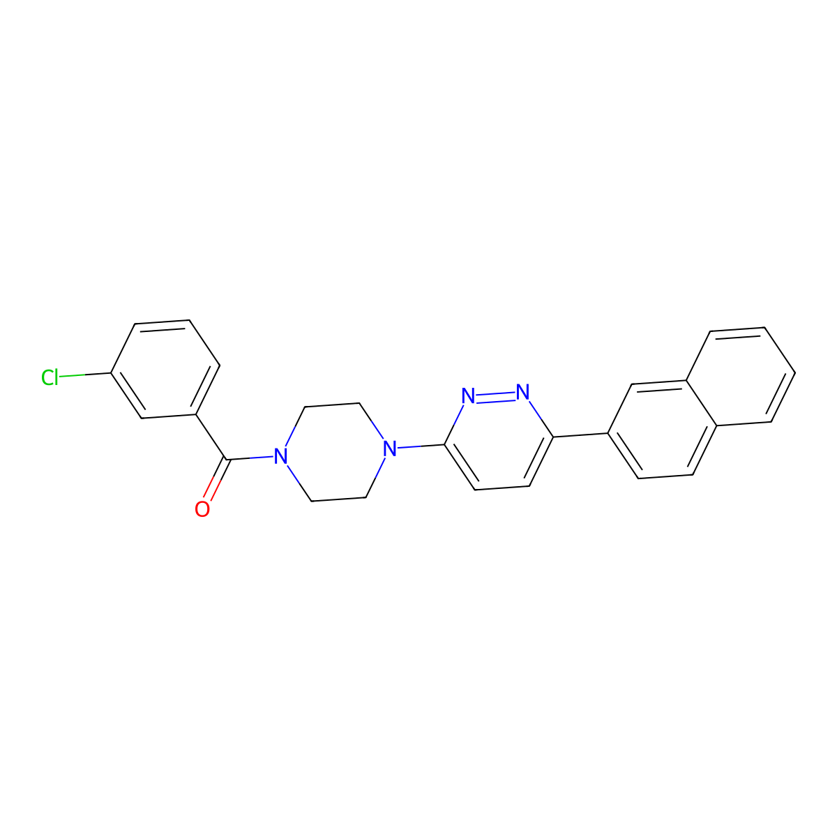 3-[4-(3-Chlorobenzoyl)piperazin-1-yl]-6-(naphthalen-2-yl)pyridazine molecular structure, CAS 1049302-14-8
