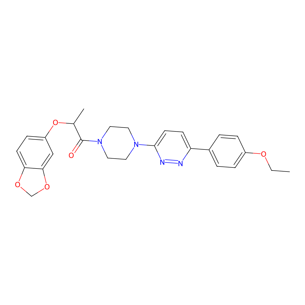 2-(Benzo[d][1,3]dioxol-5-yloxy)-1-(4-(6-(4-ethoxyphenyl)pyridazin-3-yl)piperazin-1-yl)propan-1-one molecular structure, CAS 1049302-79-5