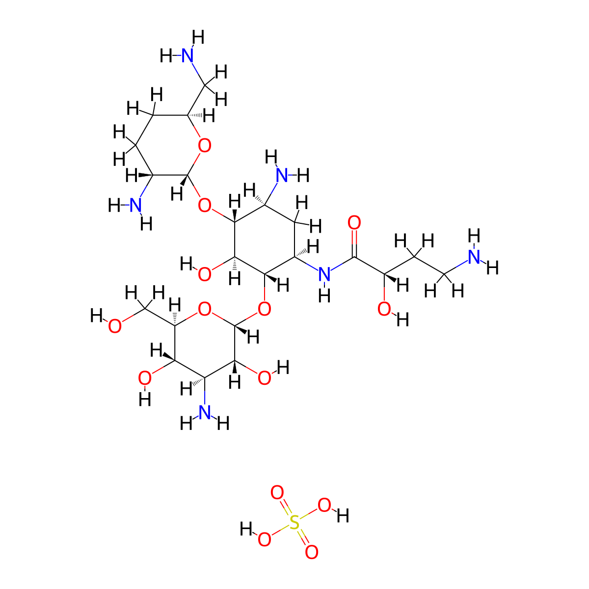 Arbekacin Sulfate molecular structure, CAS 104931-87-5