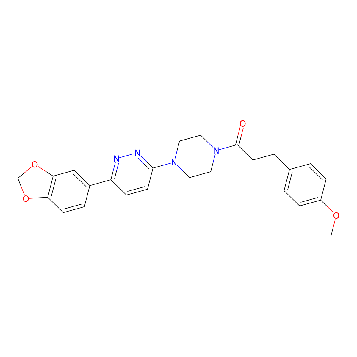 1-{4-[6-(2H-1,3-benzodioxol-5-yl)pyridazin-3-yl]piperazin-1-yl}-3-(4-methoxyphenyl)propan-1-one molecular structure, CAS 1049310-30-6