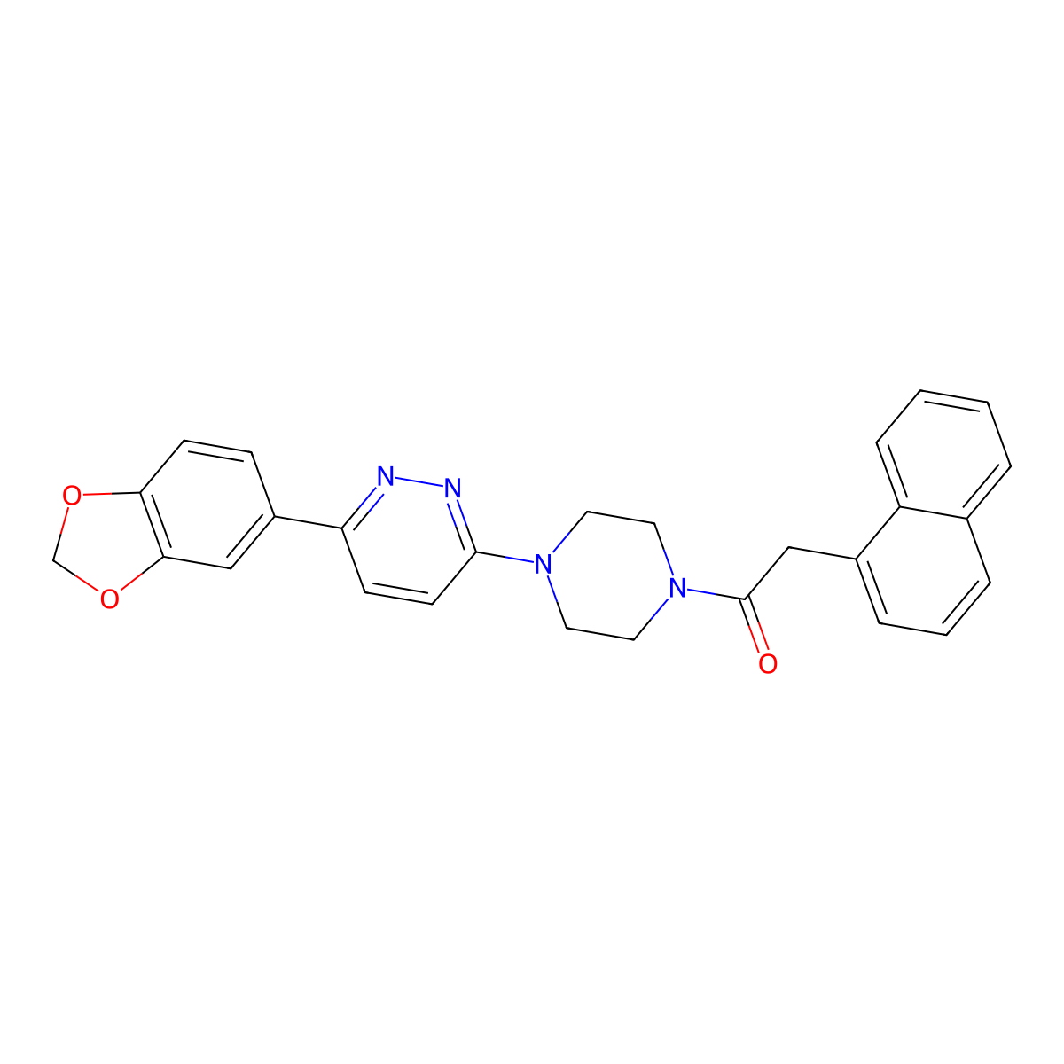 1-(4-(6-(Benzo[d][1,3]dioxol-5-yl)pyridazin-3-yl)piperazin-1-yl)-2-(naphthalen-1-yl)ethanone molecular structure, CAS 1049311-09-2
