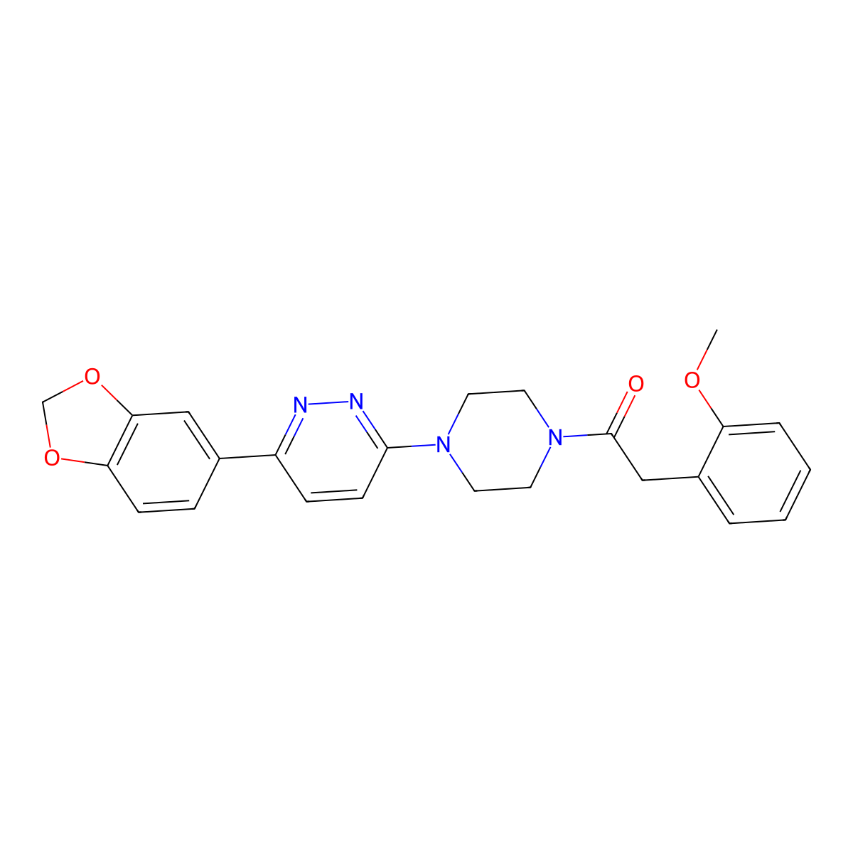 1-(4-(6-(Benzo[d][1,3]dioxol-5-yl)pyridazin-3-yl)piperazin-1-yl)-2-(2-methoxyphenyl)ethanone molecular structure, CAS 1049311-40-1