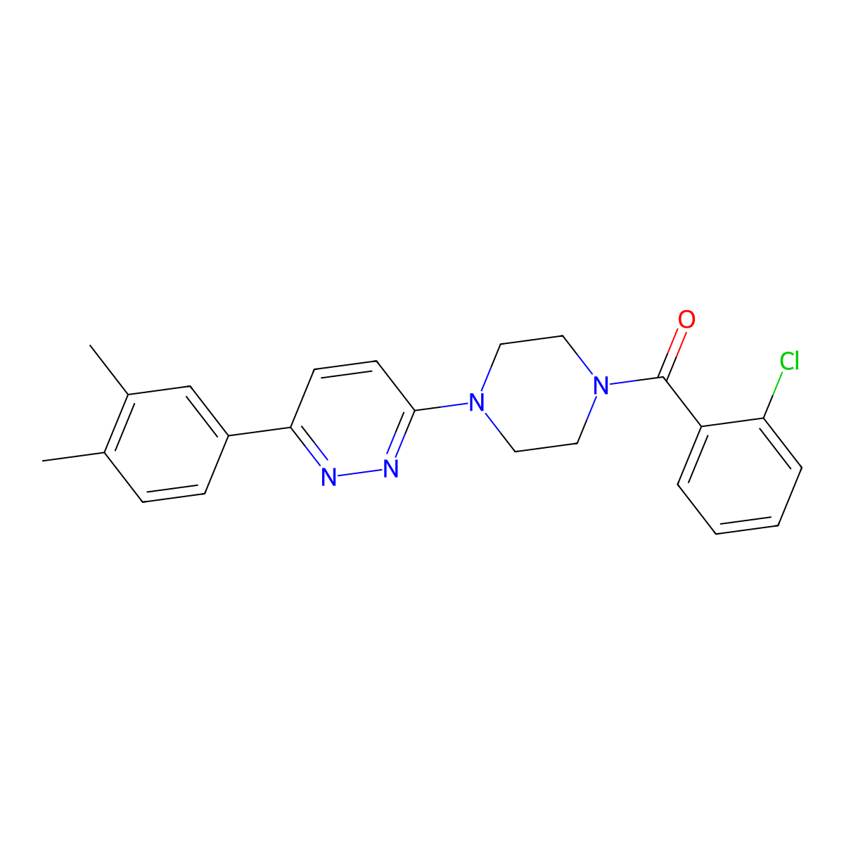 3-[4-(2-Chlorobenzoyl)piperazin-1-yl]-6-(3,4-dimethylphenyl)pyridazine molecular structure, CAS 1049314-17-1
