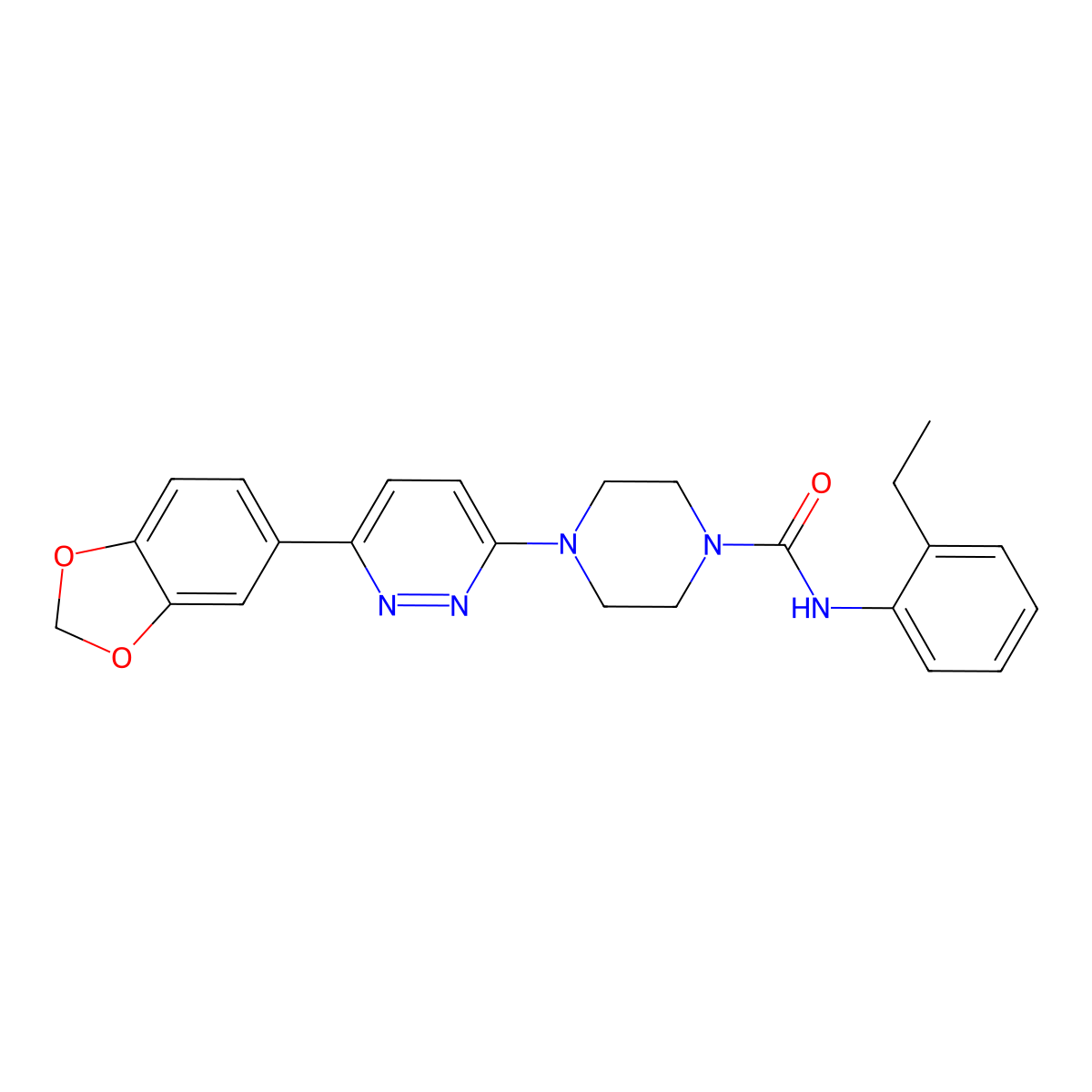 4-(6-(benzo[d][1,3]dioxol-5-yl)pyridazin-3-yl)-N-(2-ethylphenyl)piperazine-1-carboxamide molecular structure, CAS 1049314-26-2