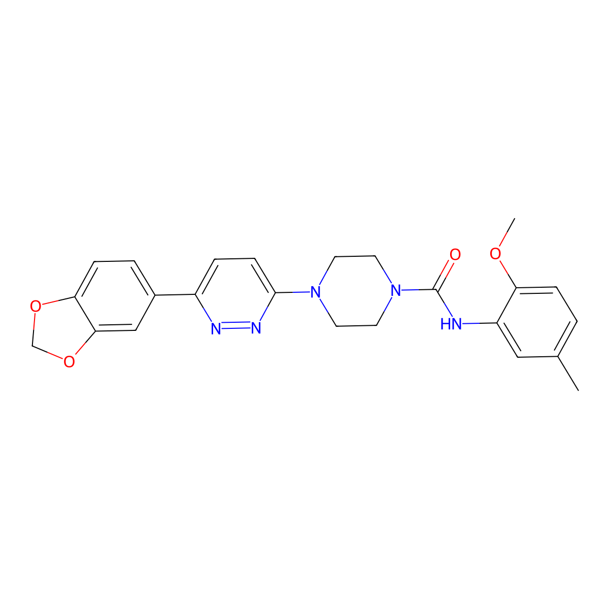4-(6-(benzo[d][1,3]dioxol-5-yl)pyridazin-3-yl)-N-(2-methoxy-5-methylphenyl)piperazine-1-carboxamide molecular structure, CAS 1049315-46-9