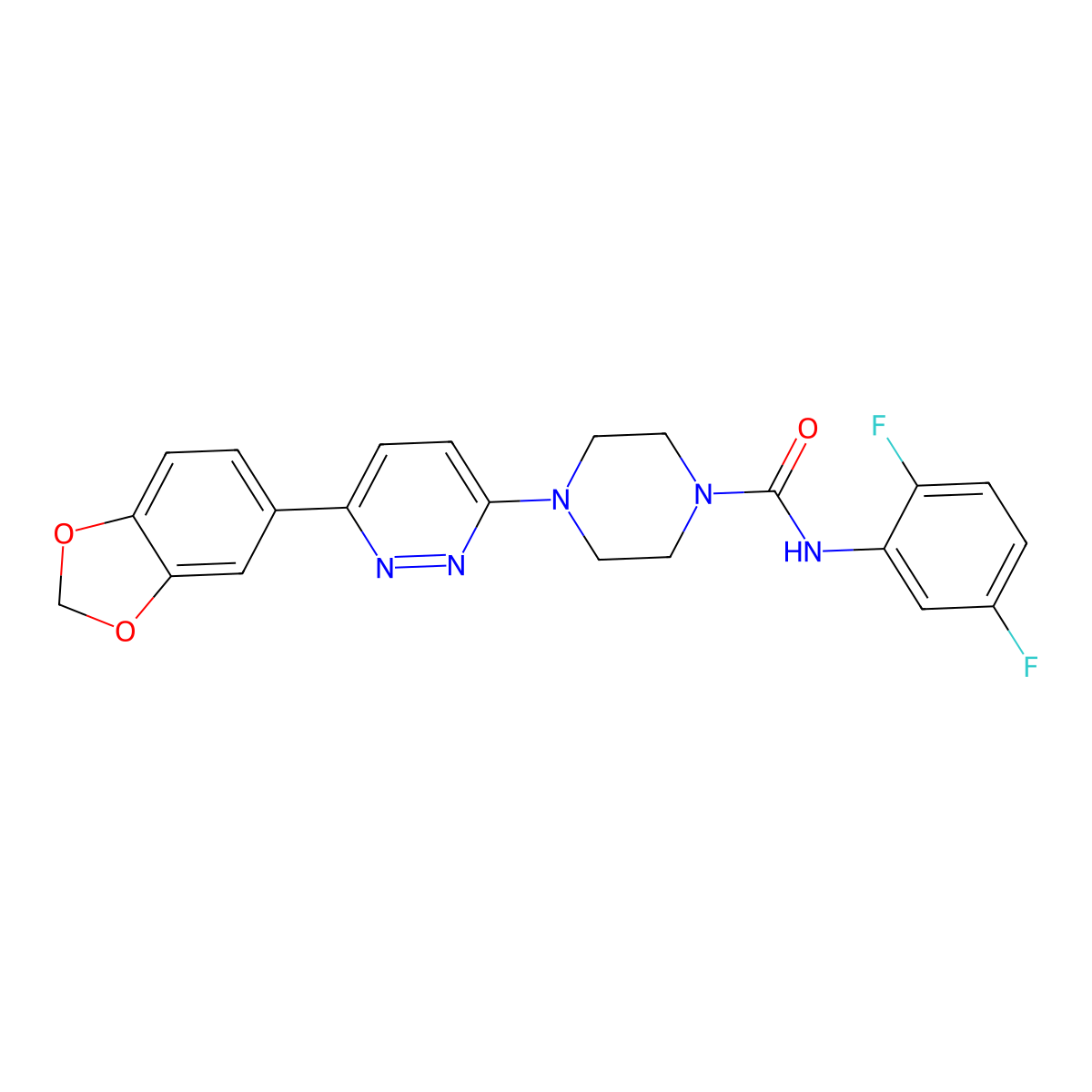 4-(6-(benzo[d][1,3]dioxol-5-yl)pyridazin-3-yl)-N-(2,5-difluorophenyl)piperazine-1-carboxamide molecular structure, CAS 1049316-43-9