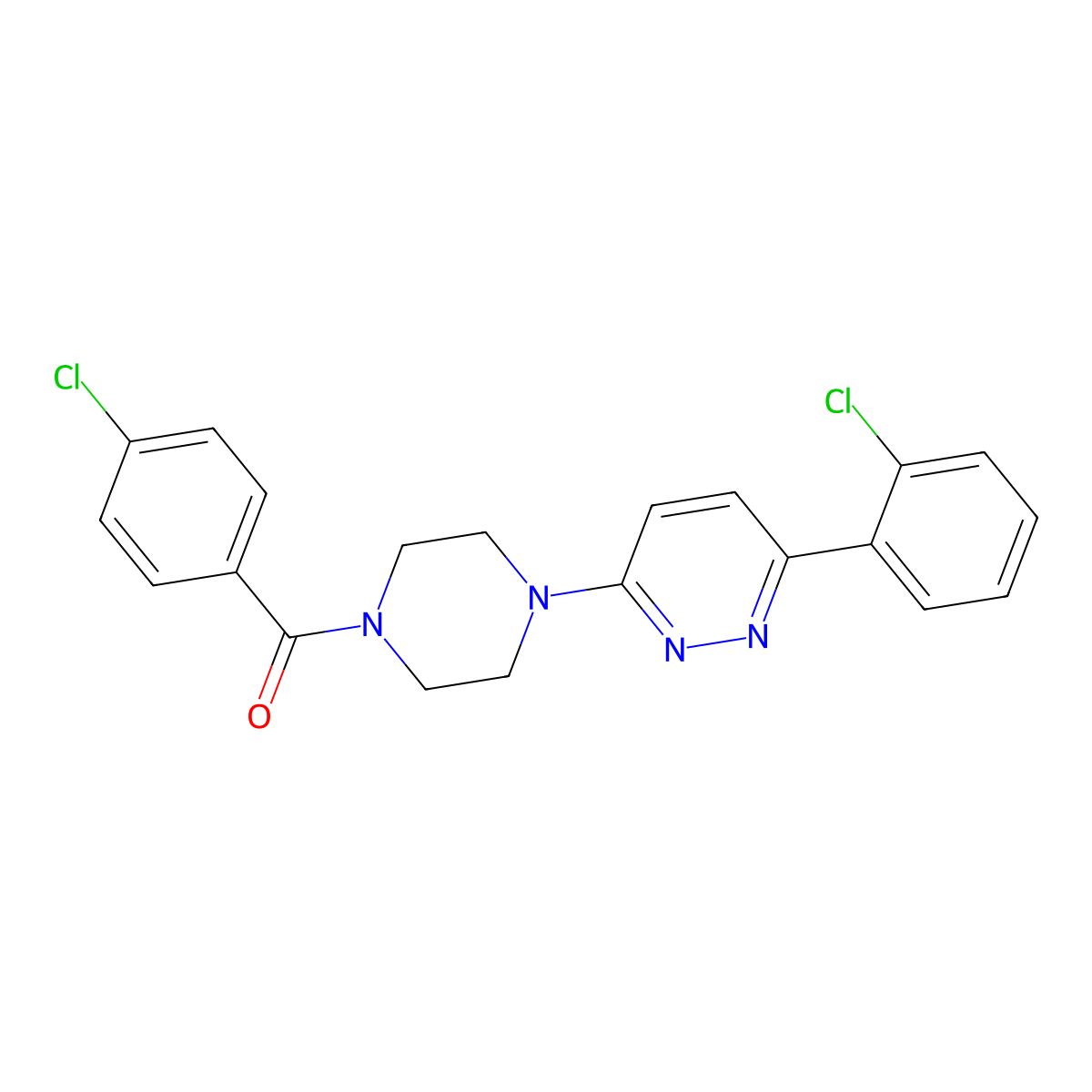 3-[4-(4-Chlorobenzoyl)piperazin-1-yl]-6-(2-chlorophenyl)pyridazine molecular structure, CAS 1049323-41-2
