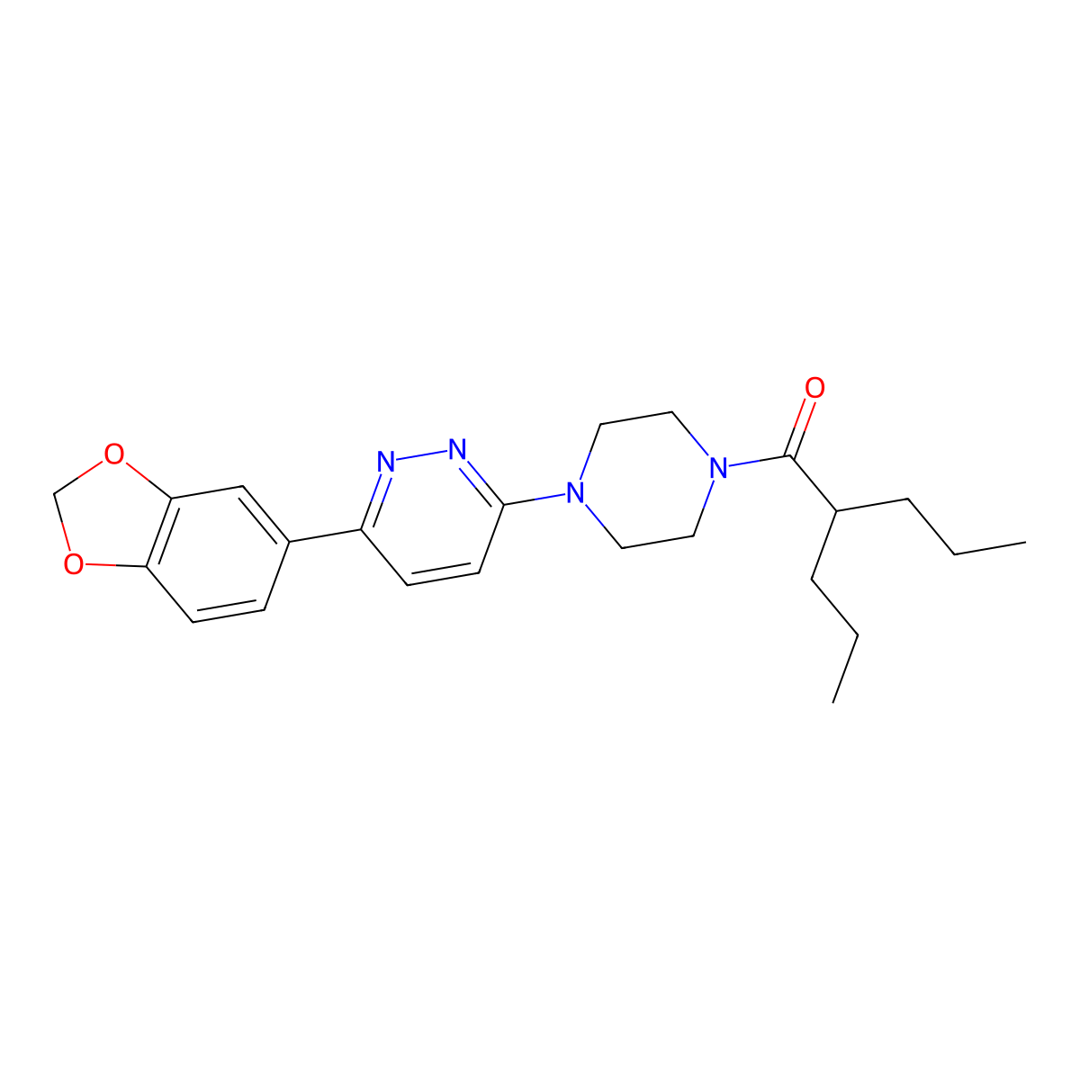 1-(4-(6-(Benzo[d][1,3]dioxol-5-yl)pyridazin-3-yl)piperazin-1-yl)-2-propylpentan-1-one molecular structure, CAS 1049328-49-5