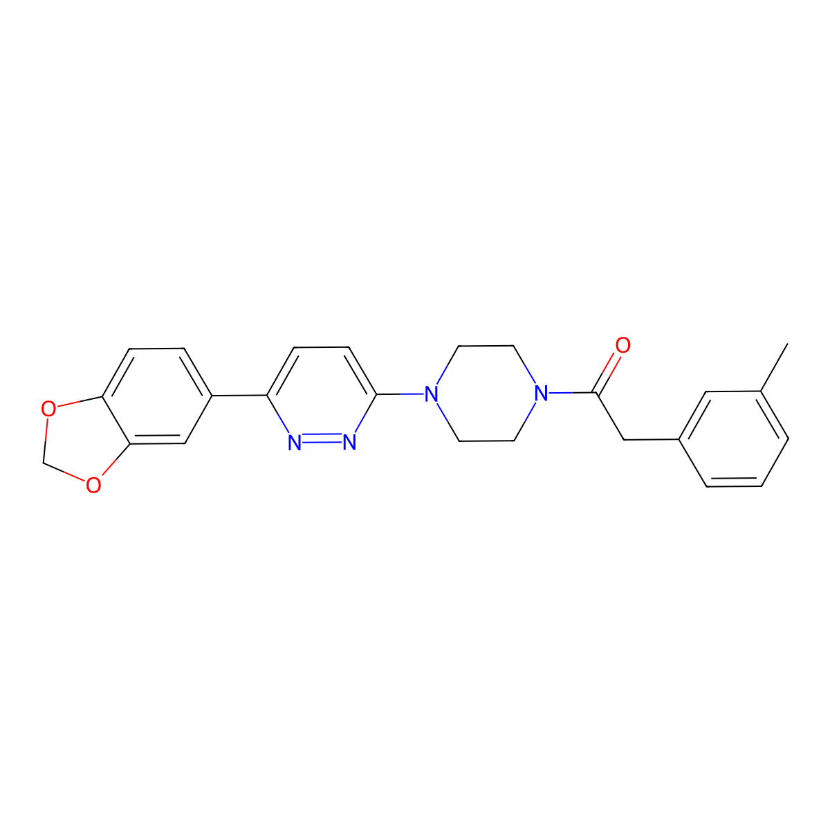 1-(4-(6-(Benzo[d][1,3]dioxol-5-yl)pyridazin-3-yl)piperazin-1-yl)-2-(m-tolyl)ethanone molecular structure, CAS 1049328-59-7