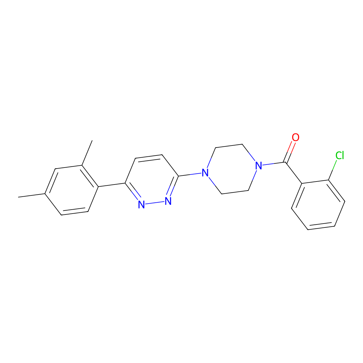 3-[4-(2-Chlorobenzoyl)piperazin-1-yl]-6-(2,4-dimethylphenyl)pyridazine molecular structure, CAS 1049329-61-4