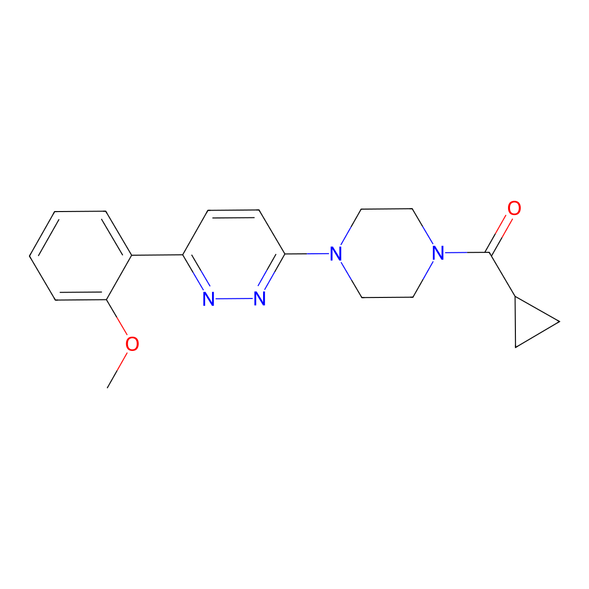 3-(4-Cyclopropanecarbonylpiperazin-1-yl)-6-(2-methoxyphenyl)pyridazine molecular structure, CAS 1049335-94-5