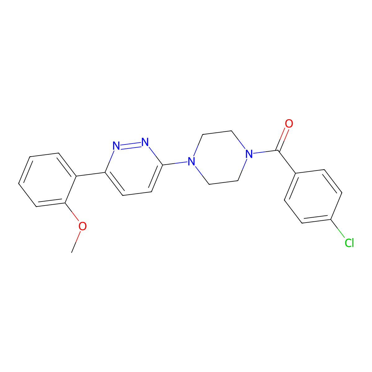 3-[4-(4-Chlorobenzoyl)piperazin-1-yl]-6-(2-methoxyphenyl)pyridazine molecular structure, CAS 1049337-20-3