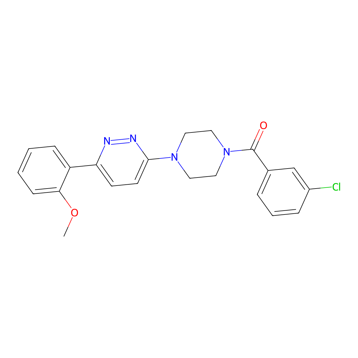 3-[4-(3-Chlorobenzoyl)piperazin-1-yl]-6-(2-methoxyphenyl)pyridazine molecular structure, CAS 1049337-25-8