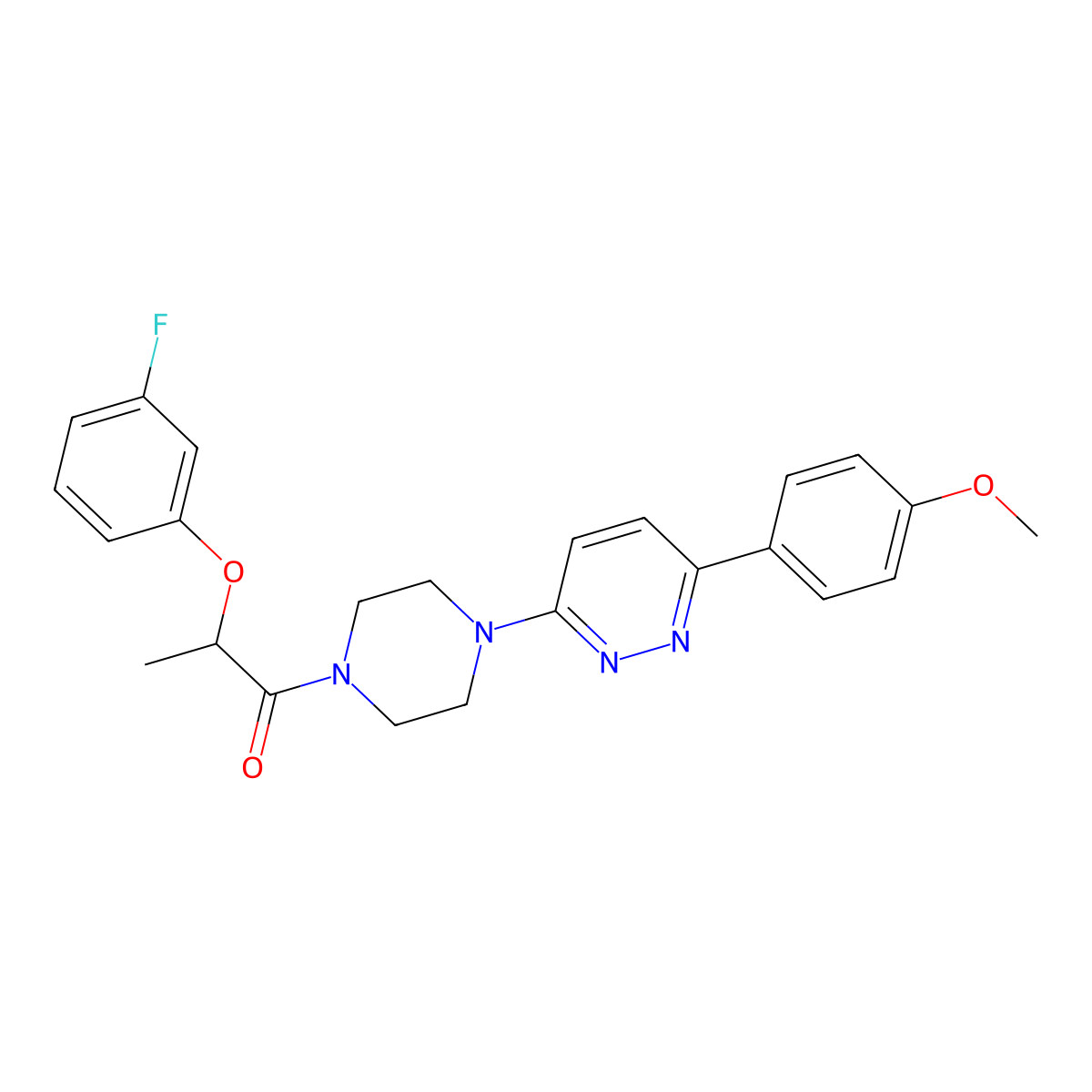 2-(3-Fluorophenoxy)-1-(4-(6-(4-methoxyphenyl)pyridazin-3-yl)piperazin-1-yl)propan-1-one molecular structure, CAS 1049337-44-1