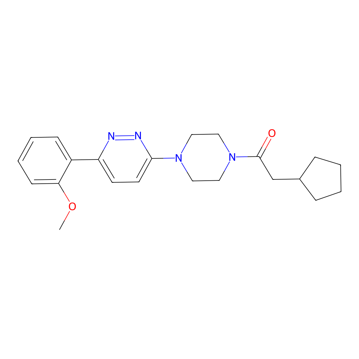 2-Cyclopentyl-1-{4-[6-(2-methoxyphenyl)pyridazin-3-yl]piperazin-1-yl}ethan-1-one molecular structure, CAS 1049338-13-7