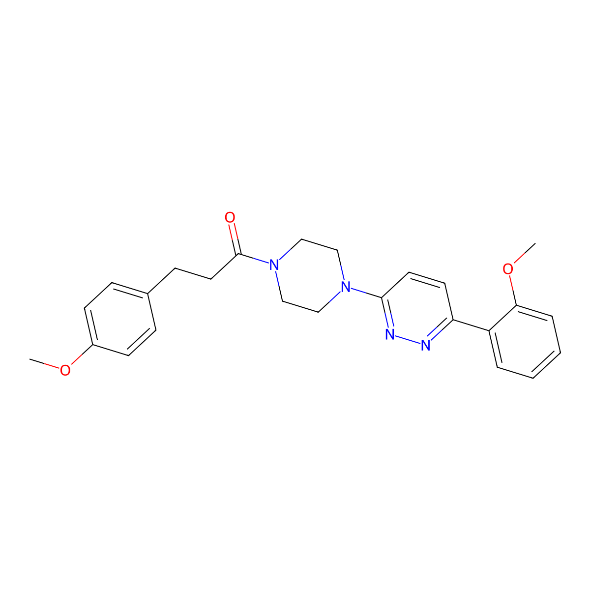 3-(4-Methoxyphenyl)-1-(4-(6-(2-methoxyphenyl)pyridazin-3-yl)piperazin-1-yl)propan-1-one molecular structure, CAS 1049338-17-1