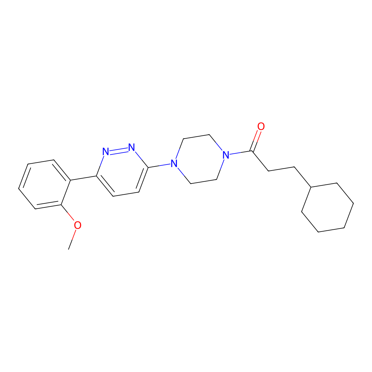 3-Cyclohexyl-1-{4-[6-(2-methoxyphenyl)pyridazin-3-yl]piperazin-1-yl}propan-1-one molecular structure, CAS 1049338-58-0