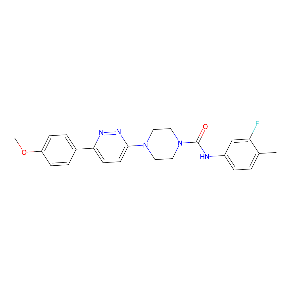 N-(3-fluoro-4-methylphenyl)-4-[6-(4-methoxyphenyl)pyridazin-3-yl]piperazine-1-carboxamide molecular structure, CAS 1049338-90-0
