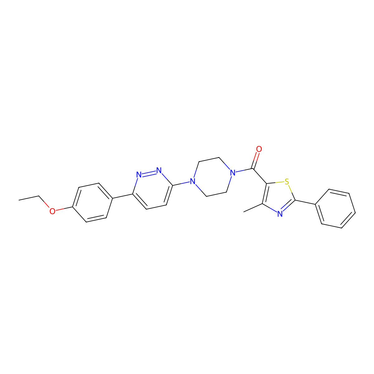 (4-(6-(4-Ethoxyphenyl)pyridazin-3-yl)piperazin-1-yl)(4-methyl-2-phenylthiazol-5-yl)methanone molecular structure, CAS 1049339-34-5