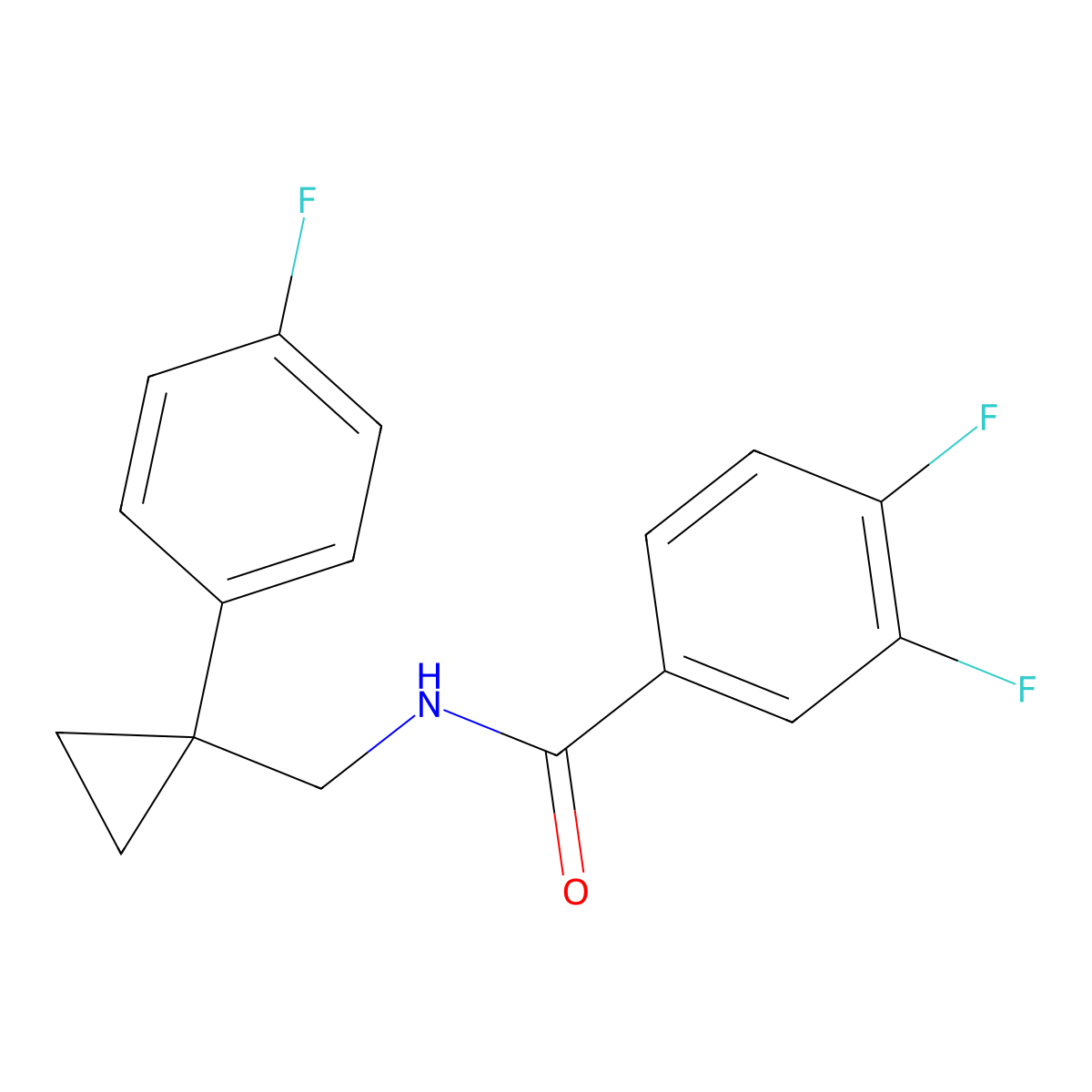 3,4-difluoro-N-{[1-(4-fluorophenyl)cyclopropyl]methyl}benzamide molecular structure, CAS 1049340-62-6