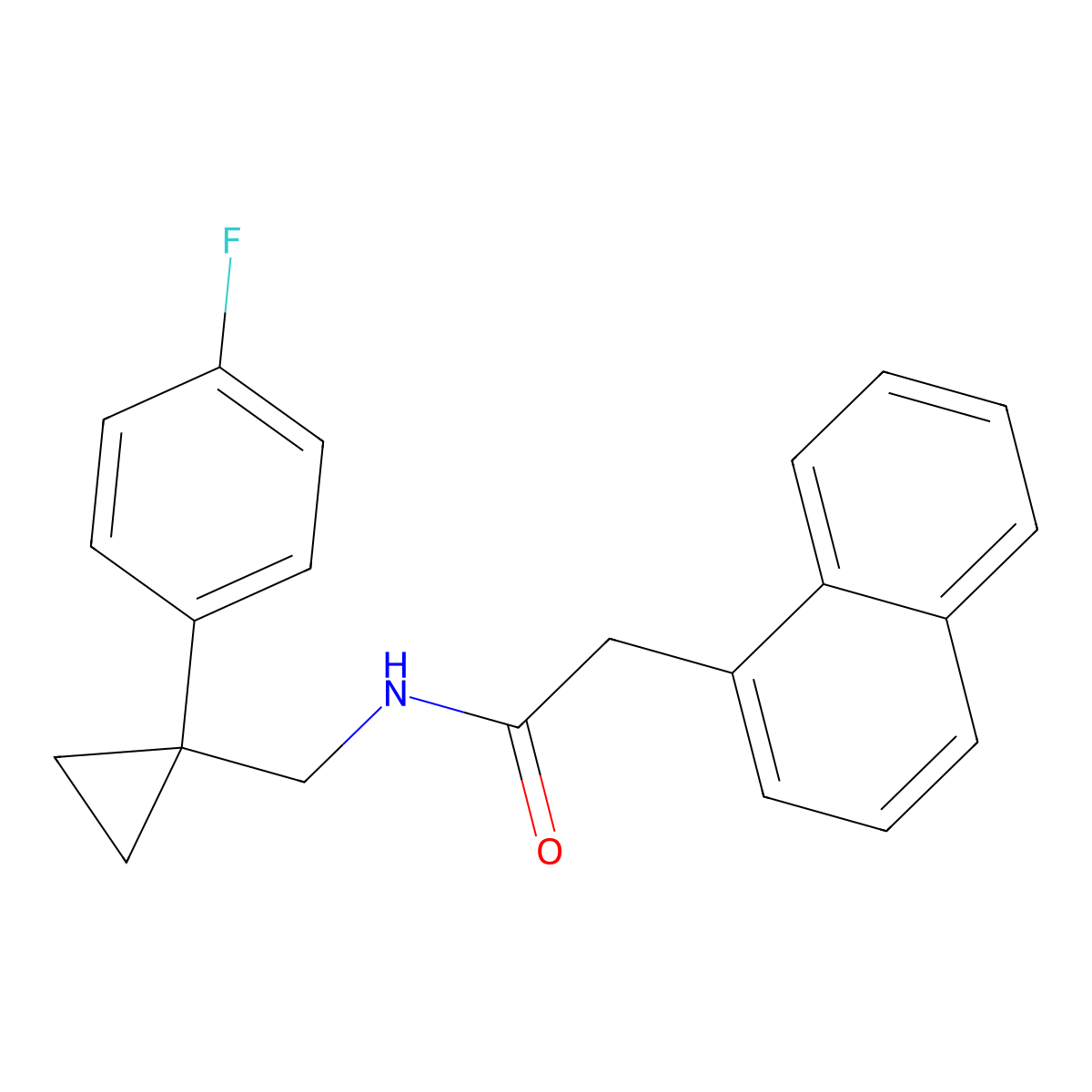 N-{[1-(4-fluorophenyl)cyclopropyl]methyl}-2-(naphthalen-1-yl)acetamide molecular structure, CAS 1049340-67-1