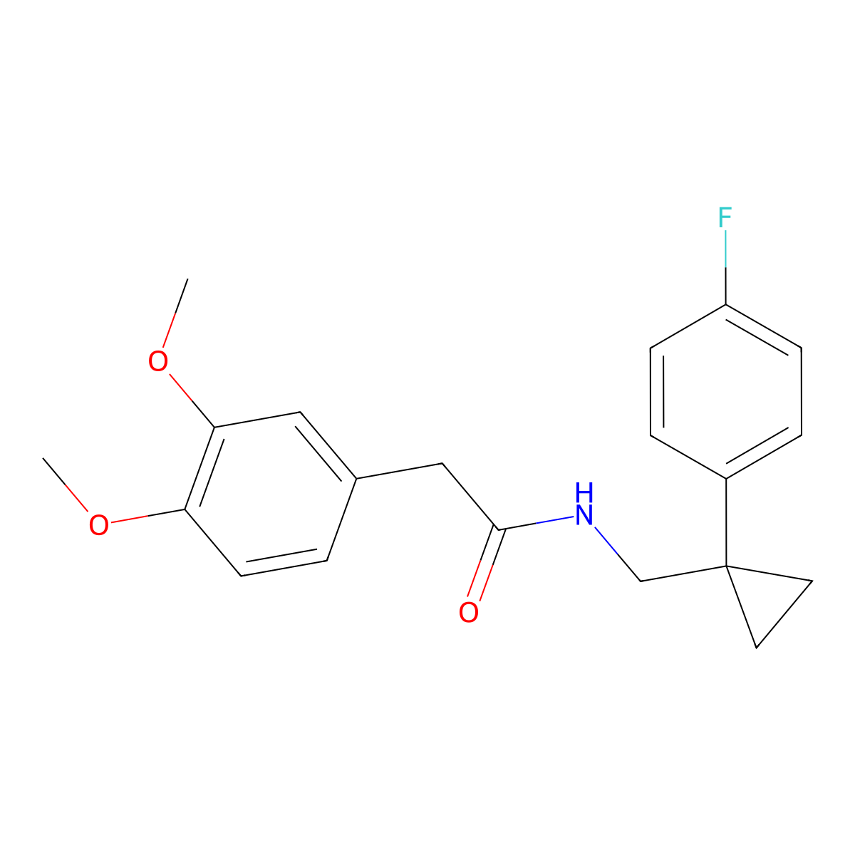 2-(3,4-dimethoxyphenyl)-N-{[1-(4-fluorophenyl)cyclopropyl]methyl}acetamide molecular structure, CAS 1049340-77-3