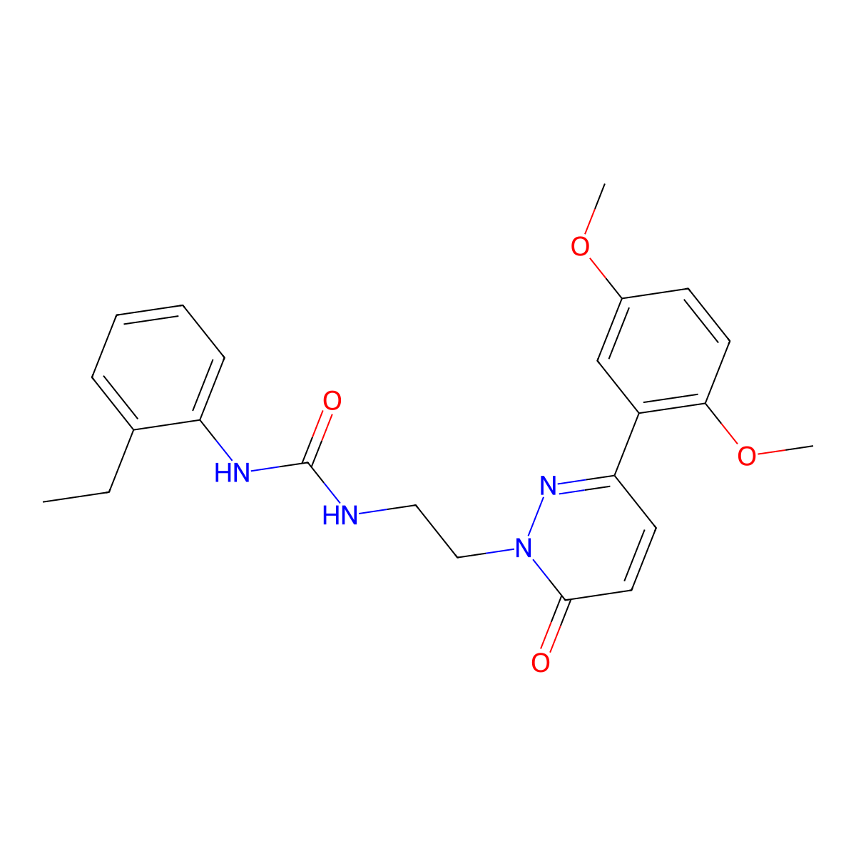 1-(2-(3-(2,5-dimethoxyphenyl)-6-oxopyridazin-1(6H)-yl)ethyl)-3-(2-ethylphenyl)urea molecular structure, CAS 1049340-94-4