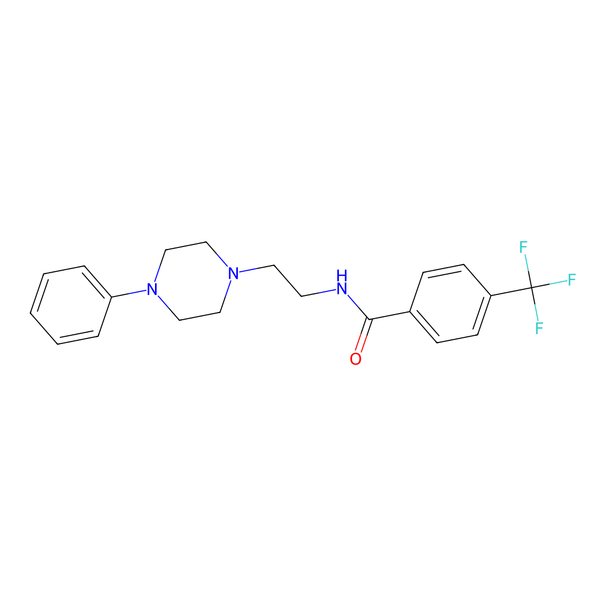 N-[2-(4-phenylpiperazin-1-yl)ethyl]-4-(trifluoromethyl)benzamide molecular structure, CAS 1049341-76-5