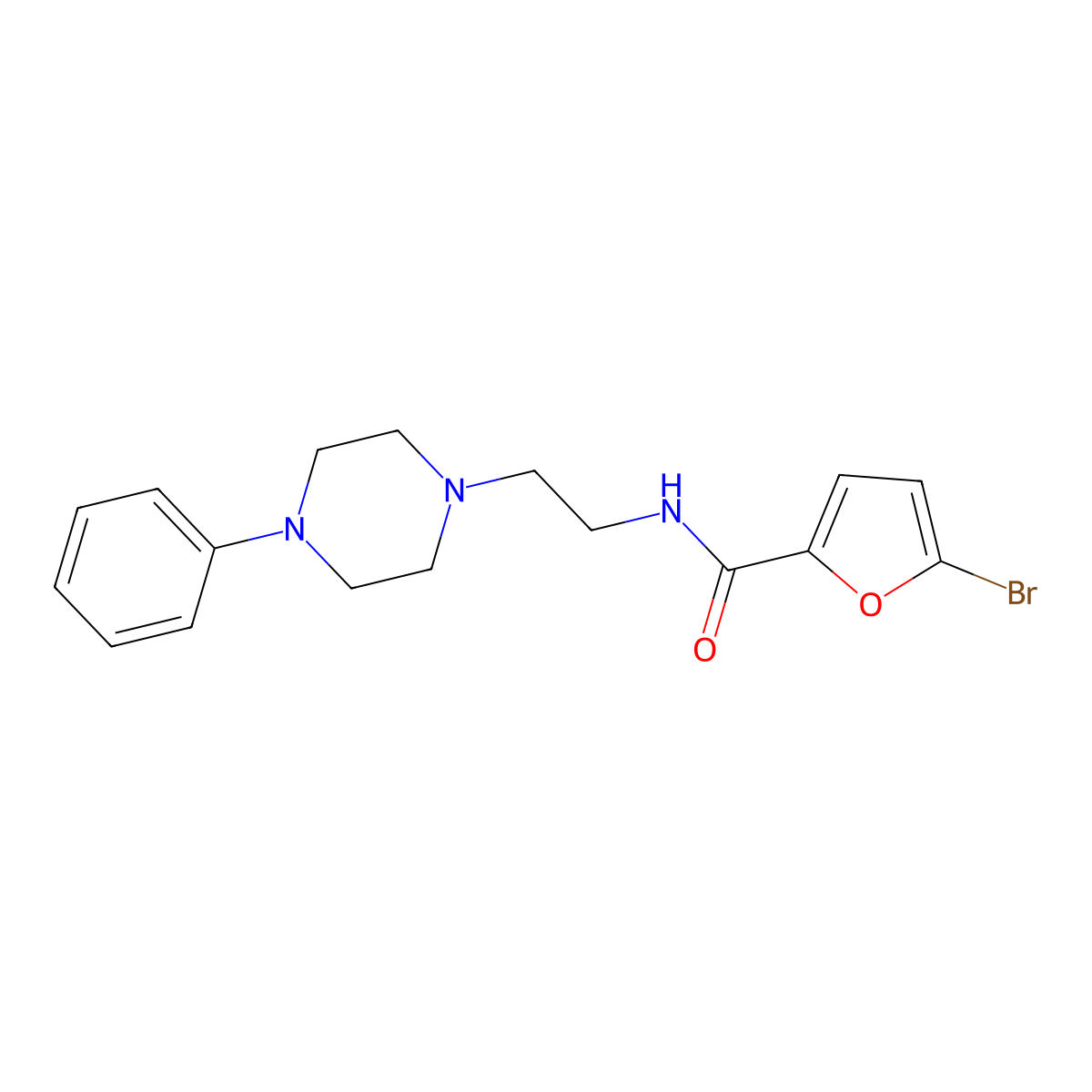 5-bromo-N-[2-(4-phenylpiperazin-1-yl)ethyl]furan-2-carboxamide molecular structure, CAS 1049342-22-4