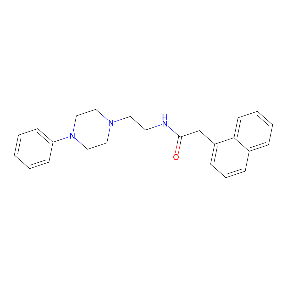 2-(naphthalen-1-yl)-N-[2-(4-phenylpiperazin-1-yl)ethyl]acetamide molecular structure, CAS 1049342-55-3