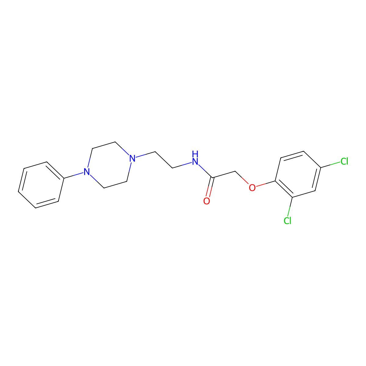 2-(2,4-dichlorophenoxy)-N-[2-(4-phenylpiperazin-1-yl)ethyl]acetamide molecular structure, CAS 1049342-73-5
