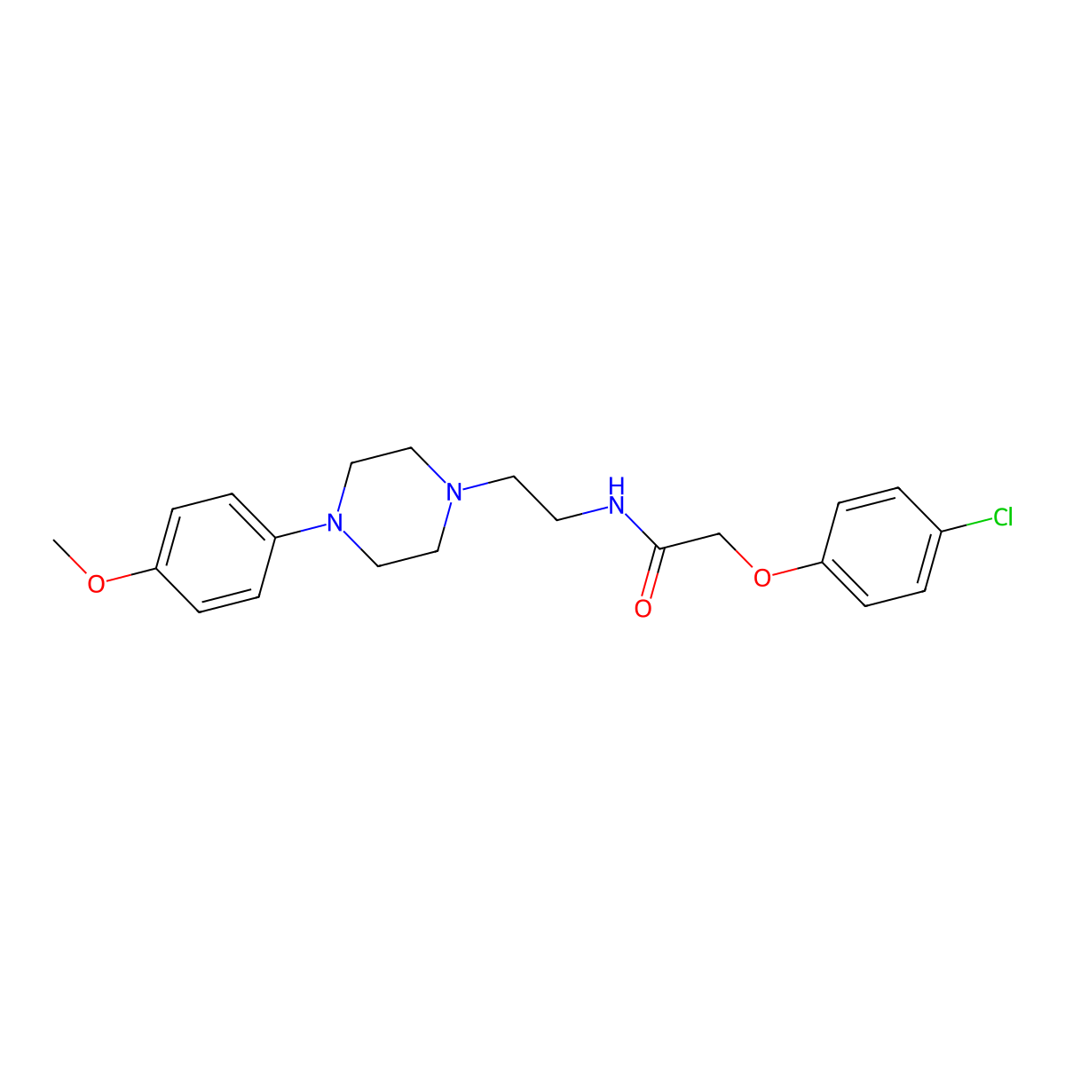 2-(4-chlorophenoxy)-N-{2-[4-(4-methoxyphenyl)piperazin-1-yl]ethyl}acetamide molecular structure, CAS 1049343-39-6