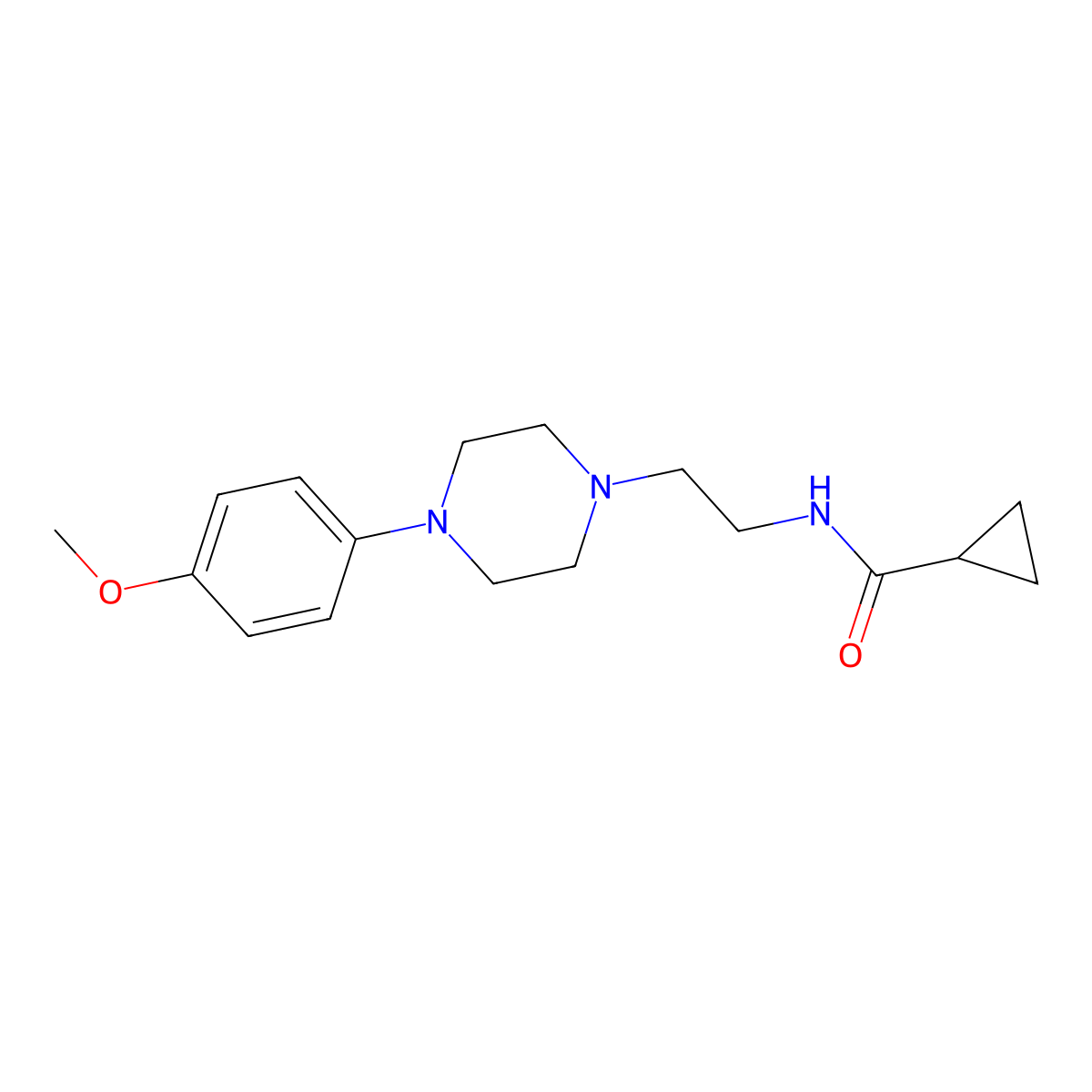 N-(2-(4-(4-methoxyphenyl)piperazin-1-yl)ethyl)cyclopropanecarboxamide molecular structure, CAS 1049343-99-8