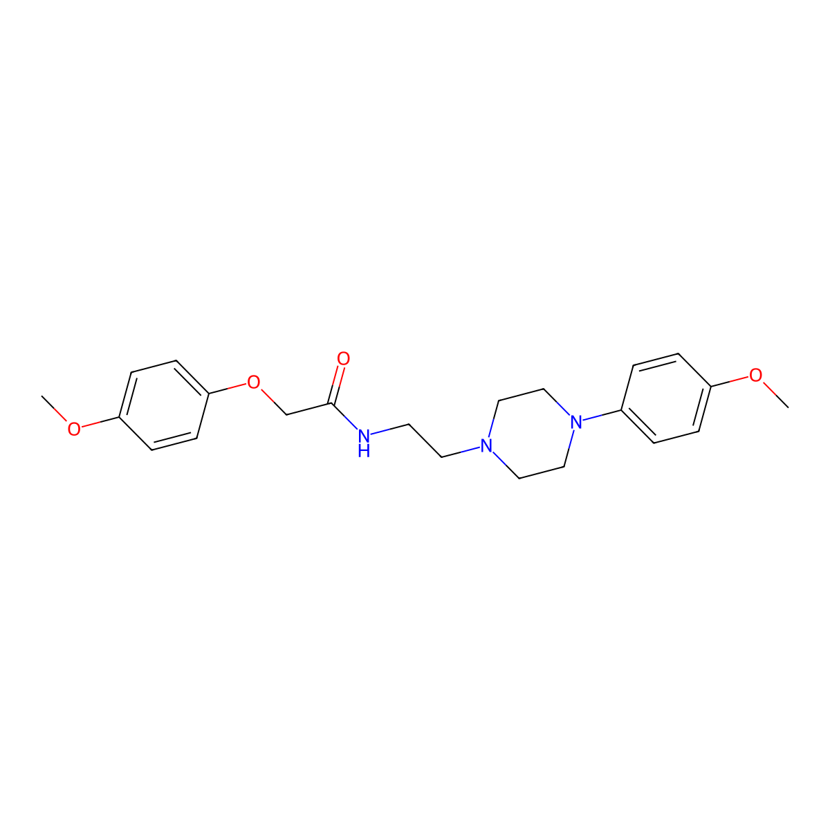 2-(4-methoxyphenoxy)-N-{2-[4-(4-methoxyphenyl)piperazin-1-yl]ethyl}acetamide molecular structure, CAS 1049345-45-0