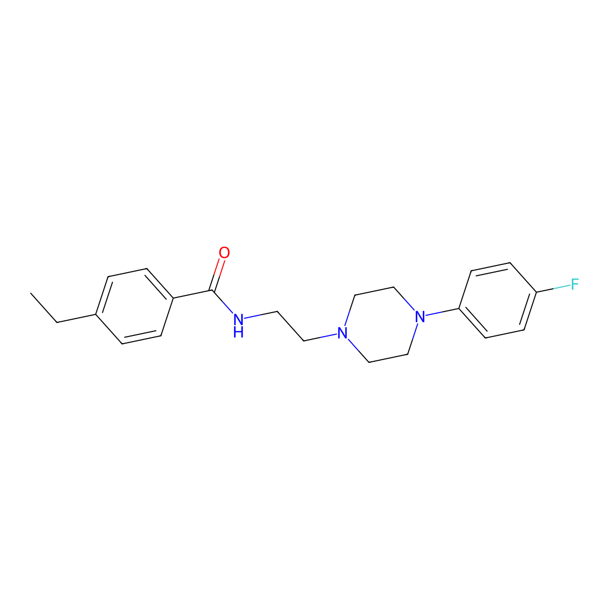 4-ethyl-N-(2-(4-(4-fluorophenyl)piperazin-1-yl)ethyl)benzamide molecular structure, CAS 1049345-83-6