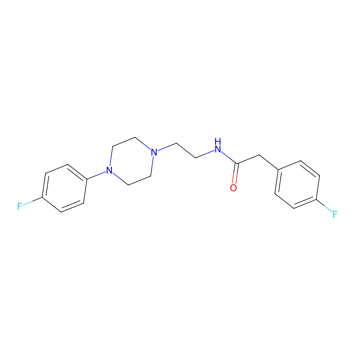 2-(4-fluorophenyl)-N-(2-(4-(4-fluorophenyl)piperazin-1-yl)ethyl)acetamide molecular structure, CAS 1049346-31-7