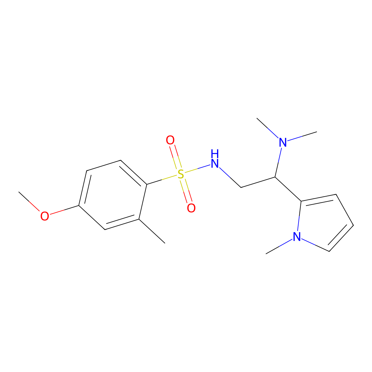N-(2-(dimethylamino)-2-(1-methyl-1H-pyrrol-2-yl)ethyl)-4-methoxy-2-methylbenzenesulfonamide molecular structure, CAS 1049348-22-2