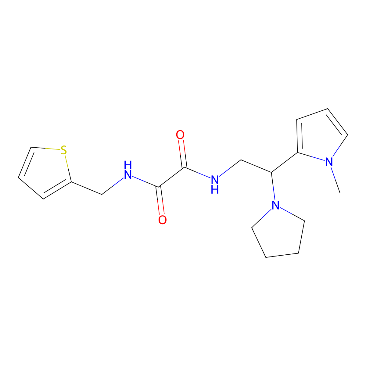 N1-(2-(1-methyl-1H-pyrrol-2-yl)-2-(pyrrolidin-1-yl)ethyl)-N2-(thiophen-2-ylmethyl)oxalamide molecular structure, CAS 1049349-89-4