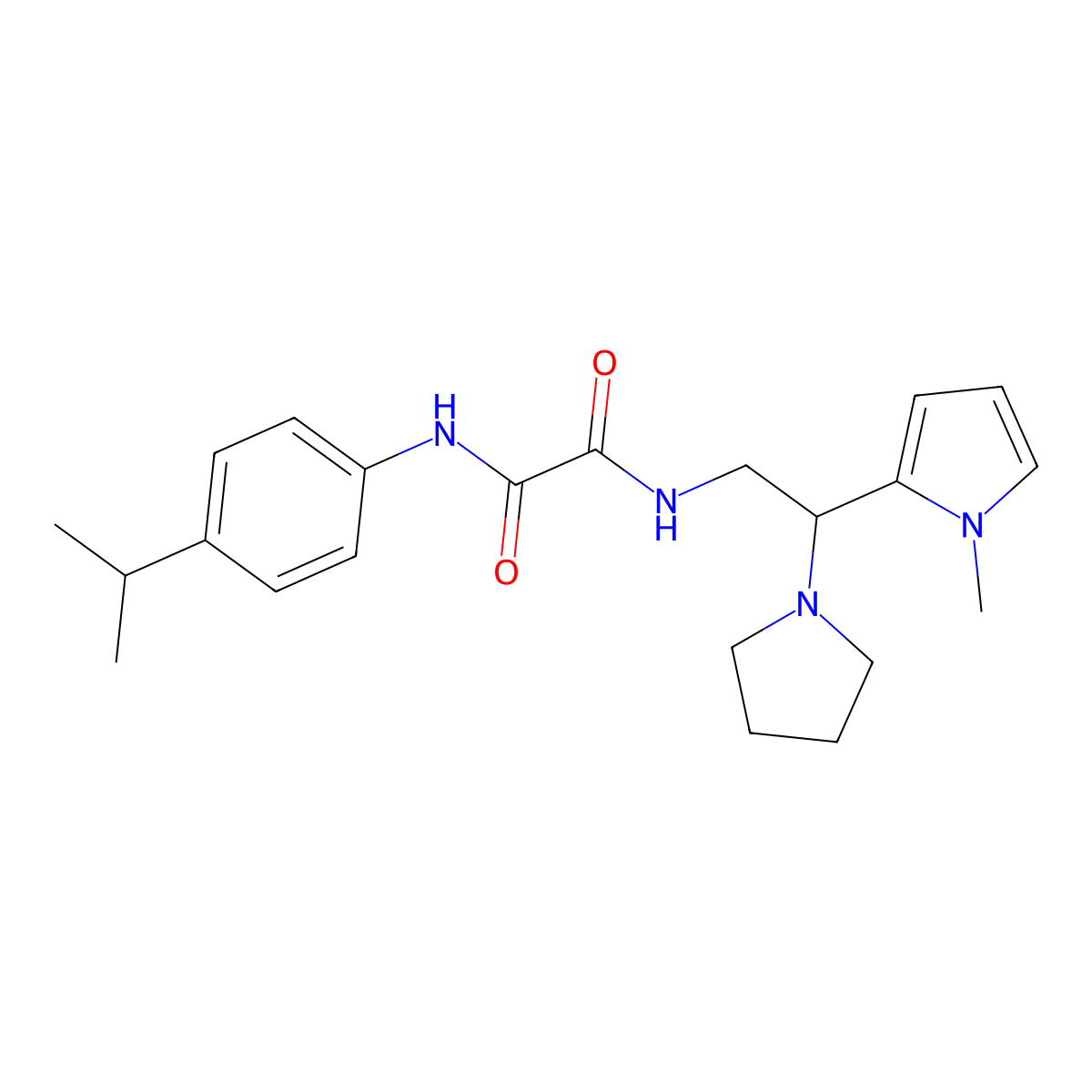 N1-(4-isopropylphenyl)-N2-(2-(1-methyl-1H-pyrrol-2-yl)-2-(pyrrolidin-1-yl)ethyl)oxalamide molecular structure, CAS 1049350-72-2